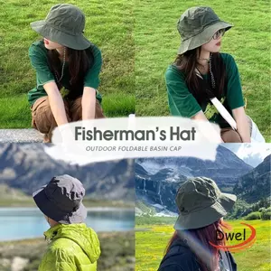 DWEL Mũ Câu Cá Cắm Trại Đi Bộ Đường Dài Leo Núi Nhanh Khô Có Túi Bảo Quản Chống Nắng Mũ Panama