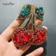 AqToCna Đỏ Handmade Đính Hạt Kim Cương Giả Anh Đào Miếng Dán Trái Tim Cho Túi Quần Áo DIY Trang Trí Đính Phụ Kiện AqToCna