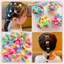 JRP 100 Chiếc Màu Lưới Sóng Co Giãn Tóc Bé Gái Scrunchie Dây Cao Su Dễ Thương Trẻ Em Phụ Kiện Tóc JRP