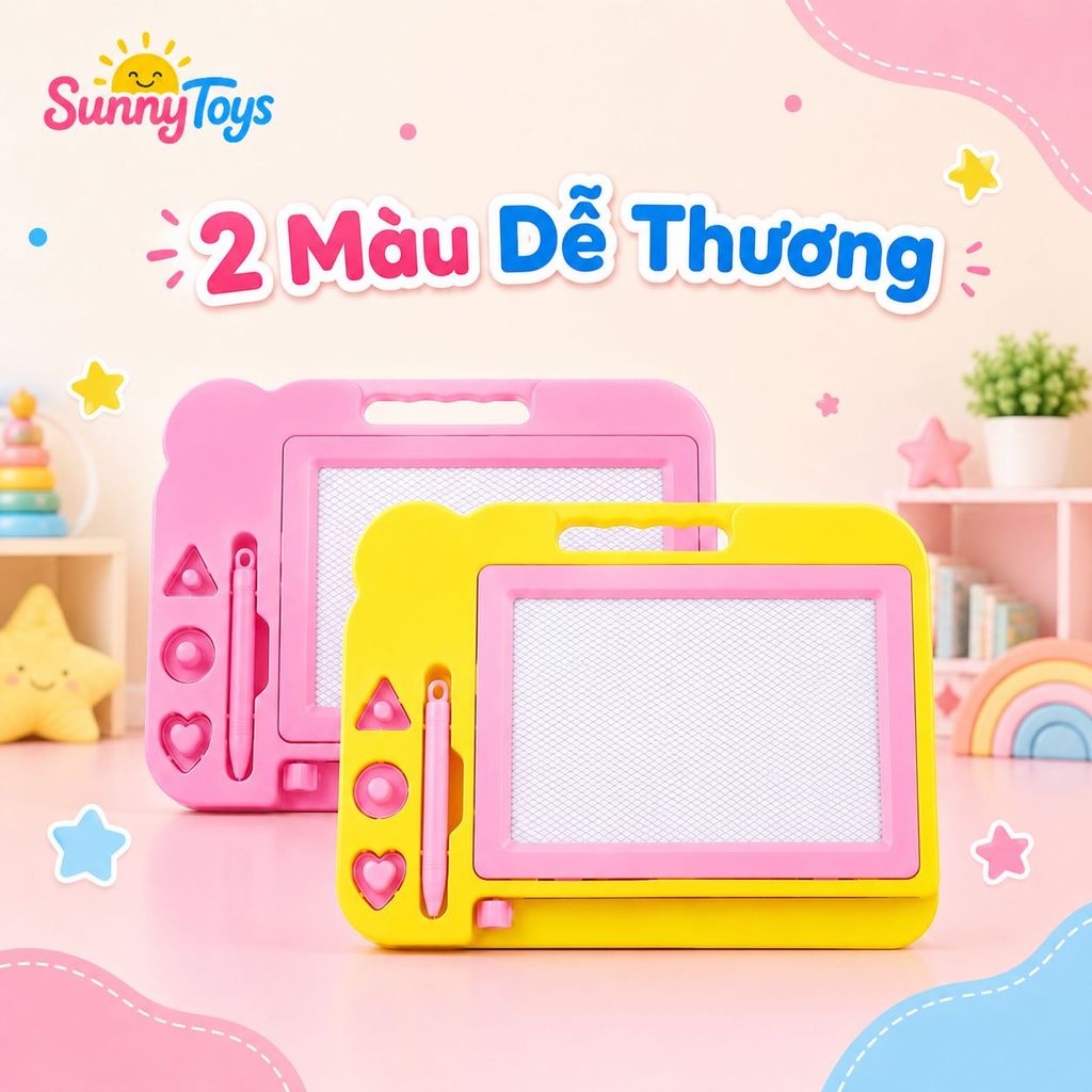Bảng Tập Vẽ Từ Tính SunnyToys - Bé Viết, Vẽ Và Tự Xóa Dễ Dàng Bằng Cần Gạt