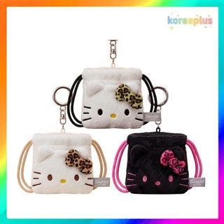 [SANRIO] Túi dây rút mini in hình Hello Kitty Leopard (Nâu / Đen / Vàng)