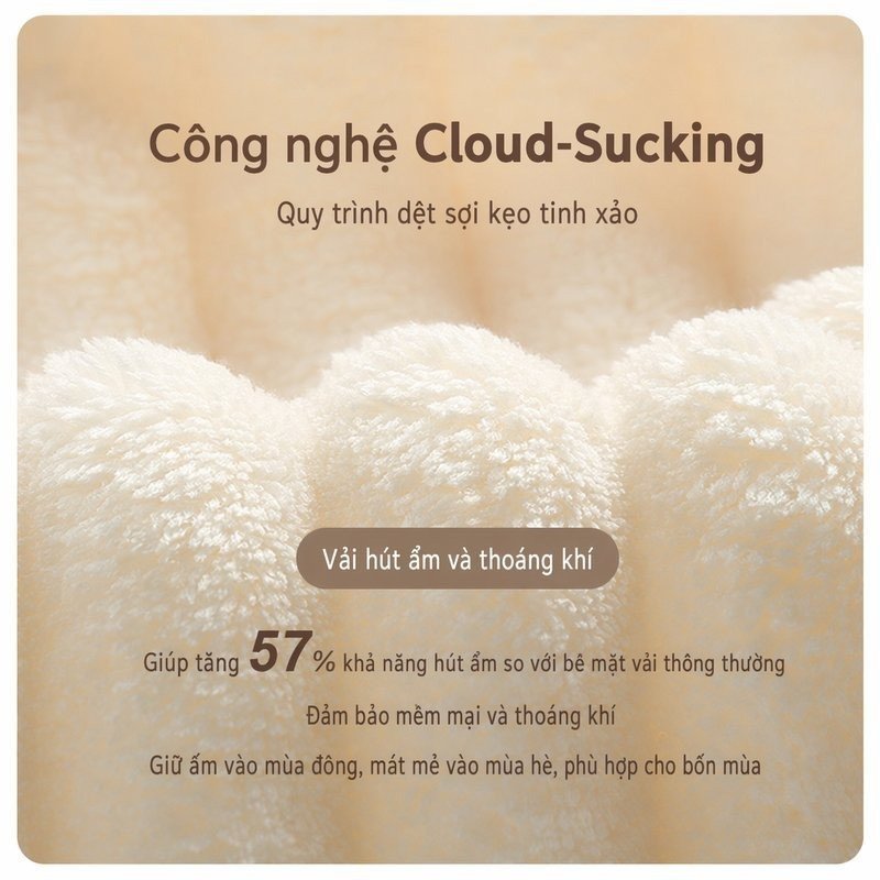 áo choàng tắm có mũ microfiber sọc mềm mại thấm hút nhanh khô thoáng khí giữ ấm freesize