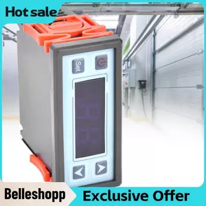 Belleshopp Bộ điều khiển nhiệt độ kỹ thuật số Công tắc điều chỉnh nhiệt độ máy vi tính với rơle 10A Chế độ làm mát sưởi ấm cho tủ lạnh lên men Homebrew -40-99oC