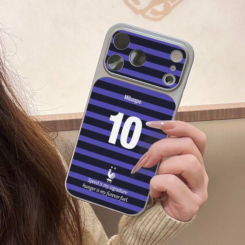 Ốp lưng iPhone Họa tiết da mạ phong cách Pháp Số 10 iPhone 17 16 15 14 13 12 11 Pro Max Plus Max