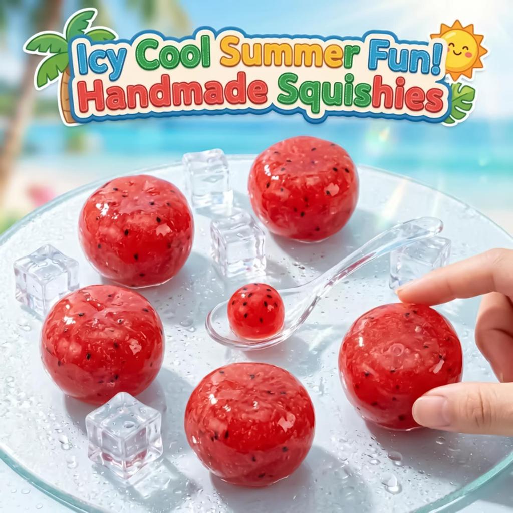 Handmade Dưa Hấu Slushy Squishy Đồ Chơi Chậm Giảm Căng Thẳng Bóp Bóng Thực Tế Trái Cây Fidget Đồ Chơi