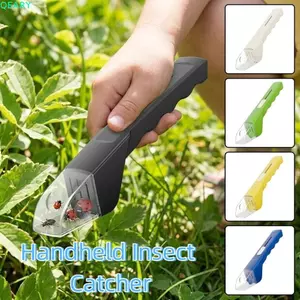 Máy bắt côn trùng cầm tay QEARY, Bẫy côn trùng di động loại đẩy không tiếp xúc, Kính lúp hiệu quả trong suốt thoải mái Grip Bug Catcher Du lịch ngoài trời