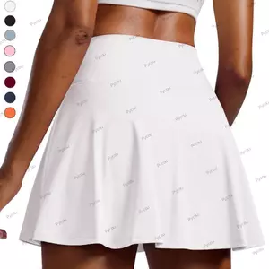 Váy Tennis PYCOU, Xếp Ly Với Quần Short Túi Golf Skorts, Kiểm Soát Bụng Độ Ẩm Wickin Crossover Phong Cách Váy Eo Cao Nữ