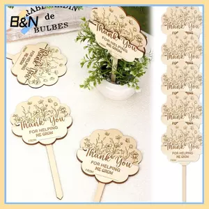 B & N 5 Chiếc Giáo Viên Bằng Gỗ Đánh Giá Cao Quà Tặng Đựng Thẻ Cảm Ơn Bạn Đã Giúp Tôi Phát Triển Thẻ Mọng Nước Gỗ Cổ Phần Thực Vật Nhãn Teache.
