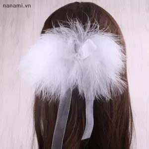 2 Chiếc Tóc Lông Vũ Trắng Cổ Tích Mũ Đội Đầu Cưới Cho Nữ Bé Gái Cá Tính Hàng Ngày Lông Vũ Ngọt Ngào Barrettes Phụ Kiện Tóc [VN]