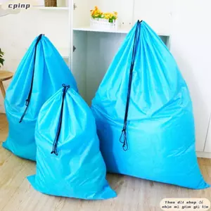 Túi đựng quần áo CPINCP, Túi đựng dây rút dung tích lớn bằng vải, Túi giặt chống nước siêu lớn có thể tái sử dụng bền bỉ