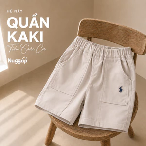 Quần Short Cho Bé Quần Kaki Bé Trai, Bé Gái Lưng Thun Chất Kaki Mềm Mịn LUXURY Nuggap