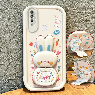 Ốp Lưng Cho OPPO A31 2020 Vỏ Điện Thoại Vỏ Mềm Silicon Chống Sốc Gương Thẩm Mỹ Mới Có Giá Đỡ 360° Xoay thỏ dễ thương màu hồng cho bé gái JTXCEZJ3