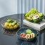 DONOVANQQ 5 Đĩa Ăn Nhẹ, Đĩa Ăn Vuông Bằng Nhựa, Dễ Dàng Vệ Sinh Trong Suốt Viền Vàng Bàn Ăn Chất Thải Đĩa Tiệc