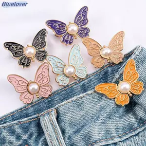 Bluelover Tinh Tế Sang Trọng Bướm Có Thể Điều Chỉnh Thắt Lưng Bule Quần Jean Không Cần May Nút Thắt Lưng Có Thể Tháo Rời Eo Bule Mới