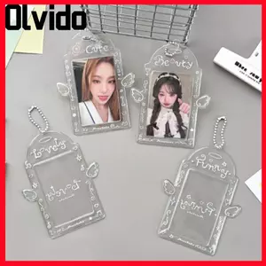 Hộp đựng thẻ Photocard OLVIDO, Hộp đựng thẻ Kpop 3 inch bằng nhựa PVC, có thẻ Photocard đôi cánh thiên thần