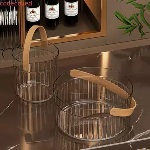 Thùng đá COCODECOVED, Giỏ đựng đồ cầm tay bằng nhựa, Hộp đựng đá viên di động dung tích lớn Đồ uống làm mát Thanh đựng đồ uống