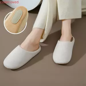 Dép ngủ da lộn CODECOVED, Dép hở mũi đơn giản thông thường, Giày gia đình phong cách Nhật Bản Đế mềm chống trượt Dép im lặng nữ
