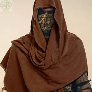 Áo hoodie cổ điển cướp biển thời trung cổ dành cho nam AMBU, Áo choàng bọc màu đen / nâu nhẹ, Áo hoodie thời trung cổ Unisex