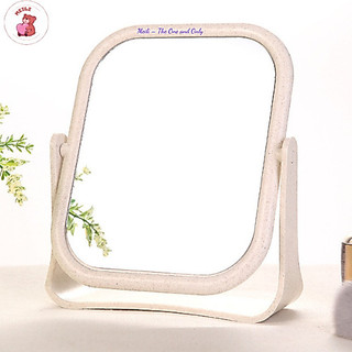 Gương Trang Điểm Để Bàn Có Giá Đỡ Màu Xám MEILI STORE
