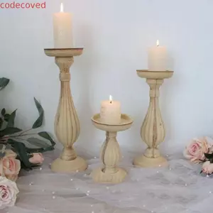 Giá đỡ nến MCODECOVED Retro Sáng tạo Phong cách Châu Âu Phôi trắng Trang trí nội thất Đèn nến Bữa tối Tự vẽ Dễ sử dụng Đồ trang trí để bàn