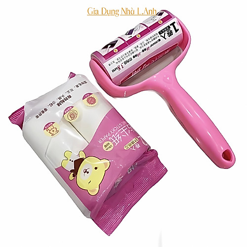 Cây lăn bụi quần áo, chăn màn, lông chó mèo - sử dụng lõi giấy dạng con lăn bụi, dùng để lăn dính, xé từng lớp-GDNLA