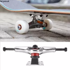 LACYESUK 5inch Ván Trượt Xe Tải, Hợp Kim Nhôm Tác Động Chống Ván Trượt Giá Đỡ Lái, Chuyên Nghiệp Bạc Đen Bốn Bánh Đôi Rocker Ván Trượt Cầu Nam Nữ
