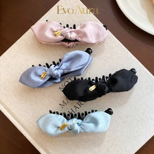 Hàn Quốc Thanh Lịch Nơ Chuối Kẹp Tóc Dọc Đuôi Ngựa Cao Kẹp Tóc