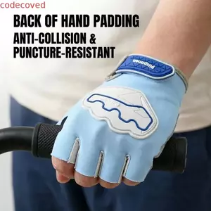 Găng tay nửa ngón cho trẻ em CODECOVED, Găng tay đi xe đạp chống trượt, Thiết bị bảo vệ Màn hình cảm ứng Găng tay nửa ngón chống mài mòn thoáng khí Đi xe máy