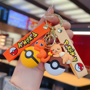 Hoạt Hình Pokémon Pikachu Silicone Móc Khóa Chìa Khóa Mặt Dây Chuyền Nam Nữ Chìa Khóa Búp Bê Quà Tặng 6.25 ZEWB