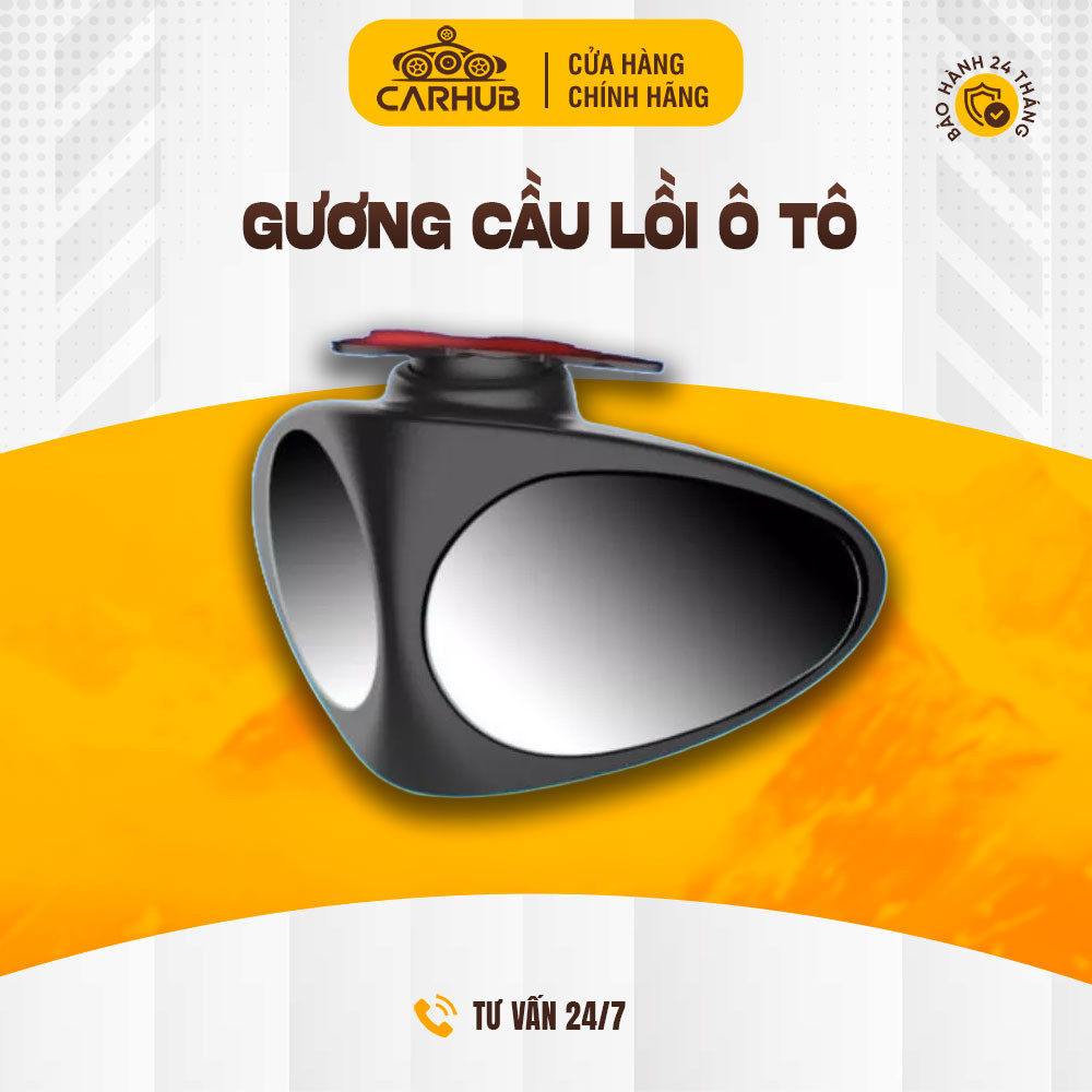 Gương Cầu Lồi ô tô 3R soi bánh xe xóa điểm mù Gắn kính chiếu hậu xoay 360 độ