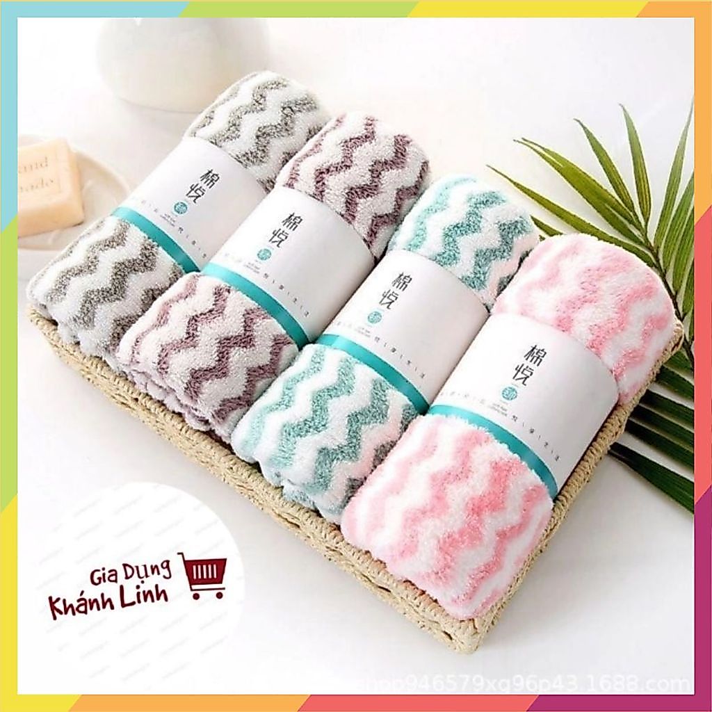 COMBO KHĂN LAU MẶT CAO CẤP - Khăn Mặt Cotton Khăn Mặt Lông Cừu Siêu Mềm 30x50cm - KHAN MAT