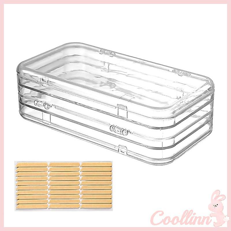 COO 3 Gấp Trong Suốt Móng Tay Nghệ Thuật Hộp Bảo Quản Có Băng Dính Hộp Nhựa Đa Năng Cho Văn Phòng Gia Đình Phòng Tắm Organ
