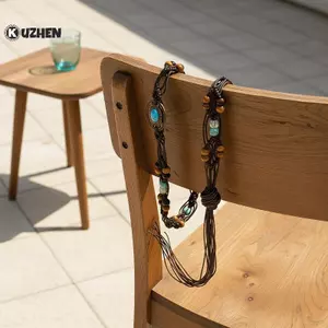 KUZHEN Đính Hạt Dây Thắt Lưng Cho Nữ Boho Phong Cách Dân Tộc Cao Cấp Thủ Công Dệt Thắt Lưng Hoàn Hảo Cho Mùa Hè Và Du Lịch Nhìn HOT