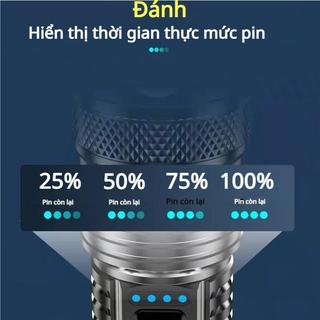 [COD]Đèn pin zoom cầm tay LED siêu sáng, chống nước IPX5, pin bền  nhựa USB có thể sạc lại đèn trắng