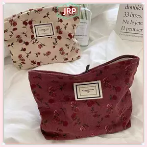 JRP Corduroy Túi Đựng Mỹ Phẩm Túi Ly Hợp Trang Điểm Lớn Túi Đựng Mỹ Phẩm Hàn Quốc Túi Nữ Dễ Thương Vệ Sinh Làm Đẹp Case JRP