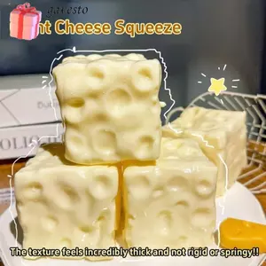 Đồ chơi kẹp phô mai GAVESTO, Kết cấu mực không vỡ Khối phô mai Jumbo Quả bóng căng thẳng, Nhào có thể định hình chống căng thẳng ASMR Đồ chơi căng thẳng giác quan Sinh nhật
