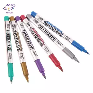 HFTOY DIY Kim Loại Chống Thấm Nước Bút Đánh Dấu Sơn Vĩnh Viễn Vàng Và Bạc Để Vẽ Đồ Dùng Học Sinh Bút Đánh Dấu Thủ Công ~