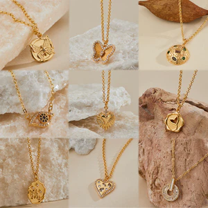 Dây chuyền xương đòn mạ đồng bán chạy với vòng cổ mặt dây chuyền hình bướm và kim cương nguyên tố động vật độc đáo