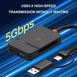 Btsg 8 trong 1 USB Type C và USB A Đầu đọc thẻ Chức năng OTG cho điện thoại Máy tính xách tay Máy tính bảng