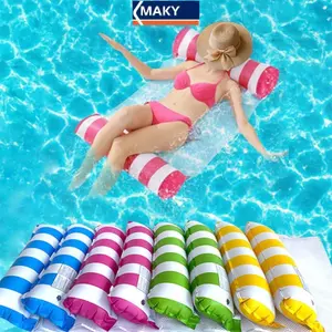 MAKY Water Hammo Bơm Hơi Lounger Chairfortable Giường Nổi Cho Tiệc Bể Bơi Người Lớn Bơi Mùa Hè Phao Hỗ Trợ VN