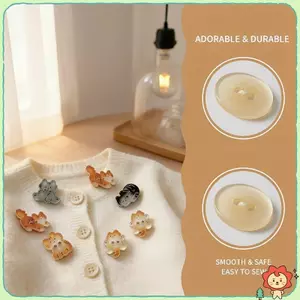 Sáng Tạo Nút Mèo 30 Chiếc Bộ Tabby Kitty May Thêu Sò DIY Quần Áo Và Đồ Trang Trí