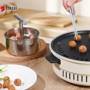Máy thịt viên thủ công 6 / 12 lỗ Máy làm thịt viên bằng thép không gỉ đa chức năng Máy làm thịt viên tại nhà Nhà bếp Khuôn làm thịt viên Bộ làm VN