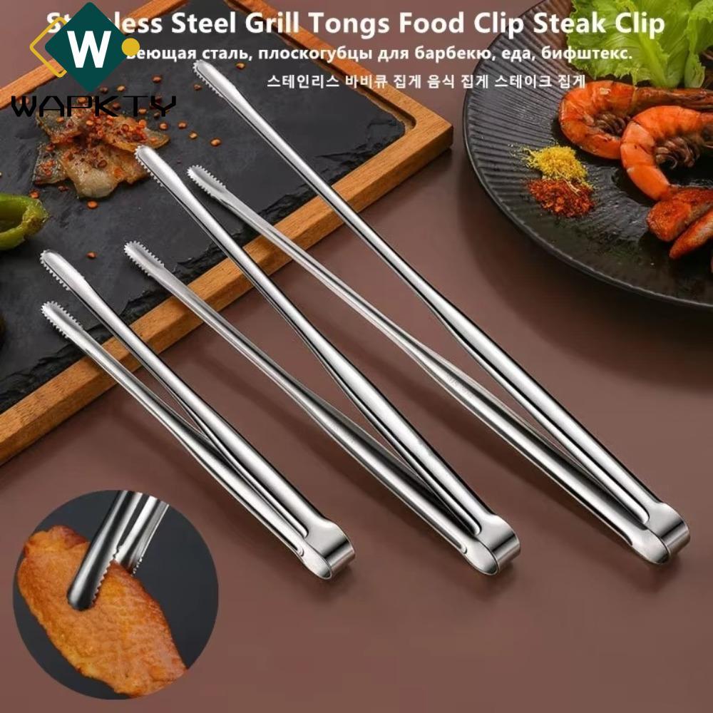 WAPKTY 1 Cái Kẹp Thịt Nướng, Kẹp Bánh Mì Inox 304 Dày, Kẹp Thực Phẩm Chống Trơn Trượt Đa Năng Kéo Dài Đồ Dùng Cắm Trại