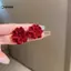 KUZHEN Nữ Tươi Tính Khí Cánh Hoa Bông Tai Hoa Rỉ Đỏ Bông Tai Bông Tai Thu Đông Bông Tai Trang Sức HOT