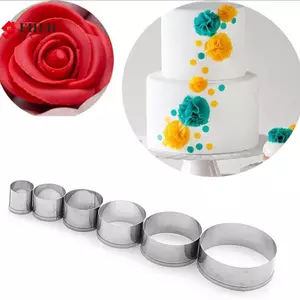 6 Cái / bộ Khuôn cắt bánh quy hình tròn bằng thép không gỉ Bạc VN
