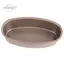 Chảo bánh phô mai CATMALLER88, Khuôn bánh hình bầu dục chống dính cỡ 8 Inch, Khuôn nướng bánh hình elip bằng thép Carbon dày màu vàng
