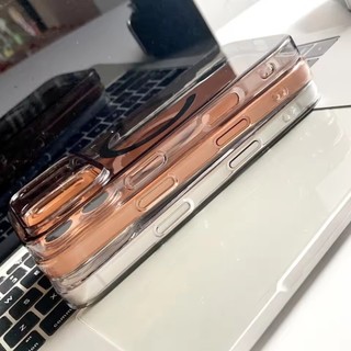[JLK] Ốp từ tính trong suốt màu cam cho iPhone 17 Air 16 15 14 13 12 11 Pro Max Plus Vỏ giáp PC cứng pha lê siêu mỏng