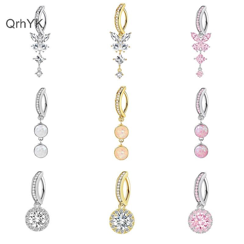 Khuyên rốn zircon nữ, phụ kiện gợi cảm có thiết kế nút - Quà tặng thời trang cao cấp