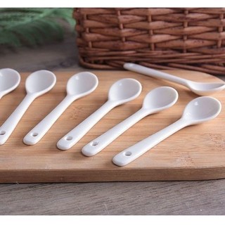 2g Thìa Muối 9.8cm Cấp Thực Phẩm ins Hộ Gia Đình Thìa Gốm Tay Cầm Cực Dài Thìa Cà Phê Gia Vị Thìa Tay Cầm Ngắn Siêu Nhỏ 8JGX