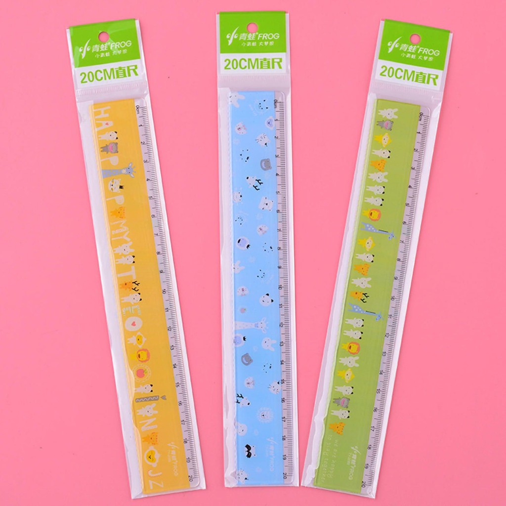 Combo 3 cây thước dài 20/15/18cm bằng nhựa ZH705
